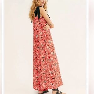 NWT Free People Cecilia Red Floral Jumpsuit. Women's Medium